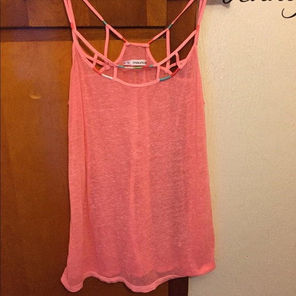 Maurices Tops - ☀️ MAURICES size 0 coral pink burn out tank top